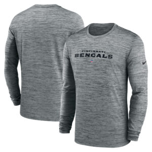 Nike Heather Grey Cincinnati Bengals Sideline Team Velocity Performance Langarm-T-Shirt für Herren