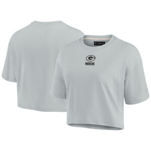 Damen – Superweiches, kastiges, kurzes Green Bay Packers Elements Fanatics-T-Shirt in Grau