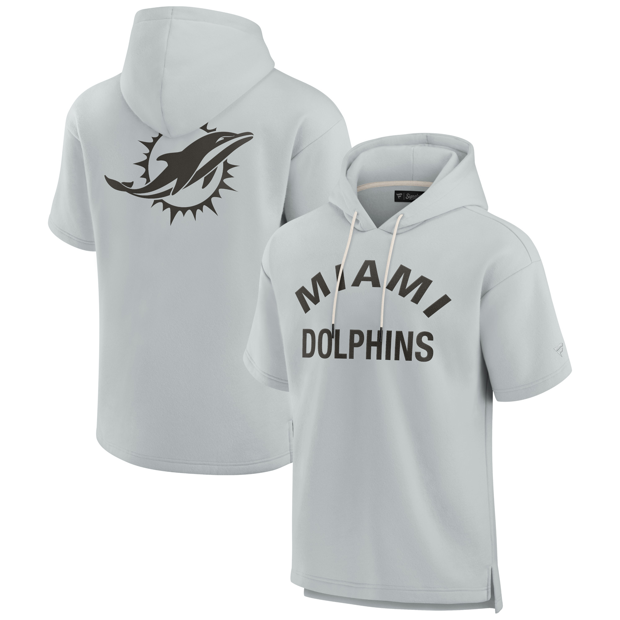 Unisex Miami Dolphins Elements Fanatics Kapuzenpullover aus superweichem Fleece, grau, kurzärmlig