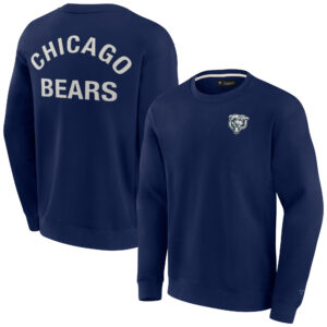 Unisex Fanatics – Superweiches Pullover-Sweatshirt mit Rundhalsausschnitt, Marineblau, Chicago Bears