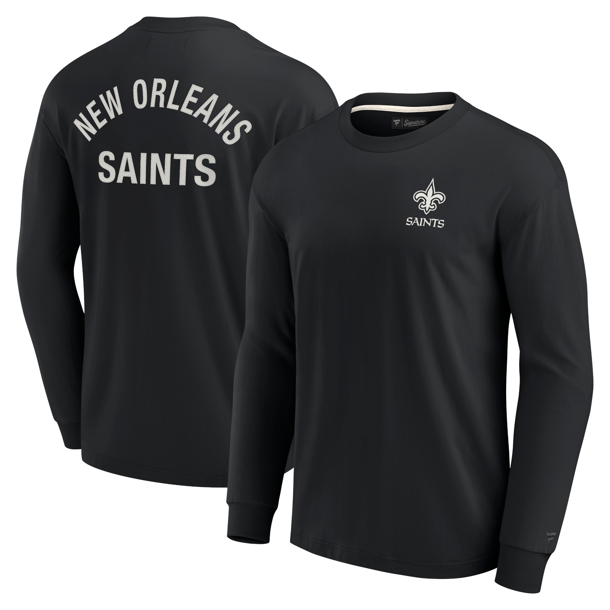 Unisex Fanatics – Schwarzes, superweiches Langarm-T-Shirt „Elements“ der New Orleans Saints