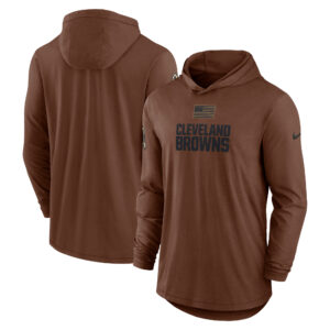 Nike Brown Cleveland Browns 2023 Salute To Service leichtes, langärmliges Hoodie-T-Shirt für Herren