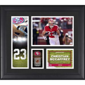 Christian McCaffrey San Francisco 49ers Gerahmte 15″ x 17″ Spielercollage mit einem Stück eines Spielballs