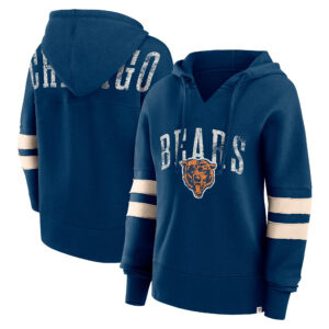 Chicago Bears Bold Move Dolman-Kapuzenpullover mit V-Ausschnitt für Damen, Marineblau