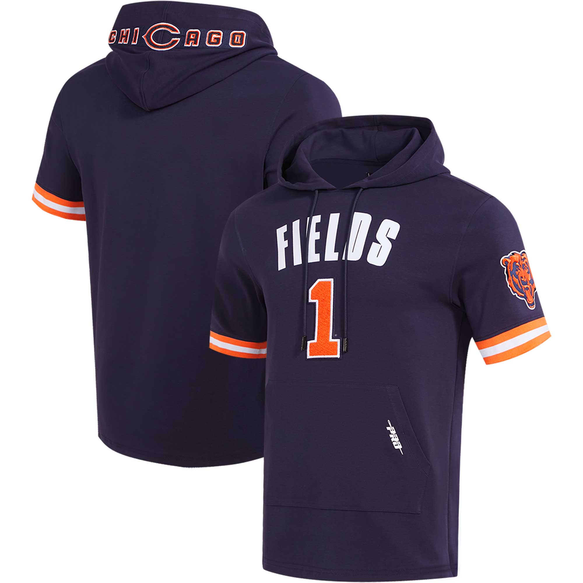 Herren Pro Standard Justin Fields Navy Chicago Bears Spielername & Nummer Kapuzenpullover T-Shirt