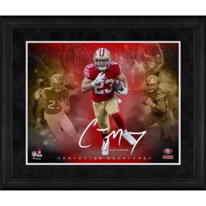 Christian McCaffrey San Francisco 49ers Gerahmte Collage „Stars of the Game“ (40,6 x 50,8 cm) – Faksimile-Signatur