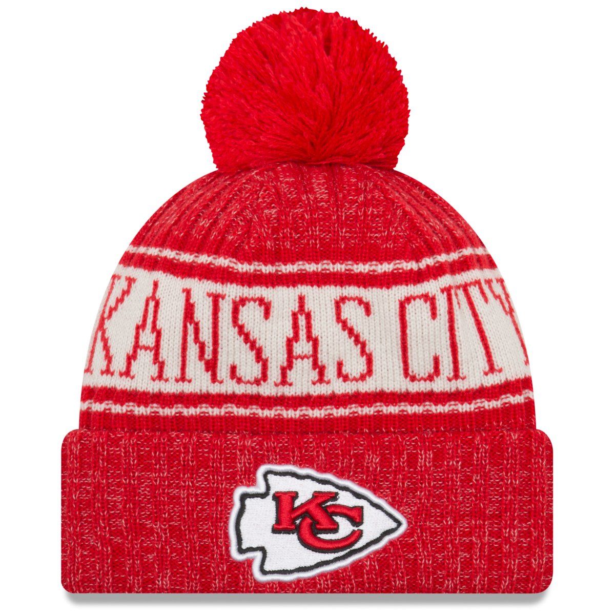 New Era NFL Sideline Winter Bobble Mütze Kansas City Chiefs