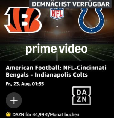 NFL Game Pass bei Prime Video