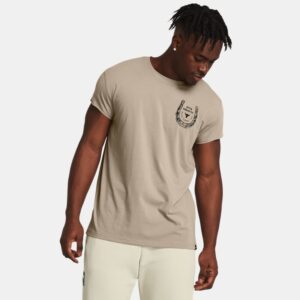 Project Rock Balance T-Shirt mit Flügelärmeln für Herren Timberwolf Taupe / Schwarz XS