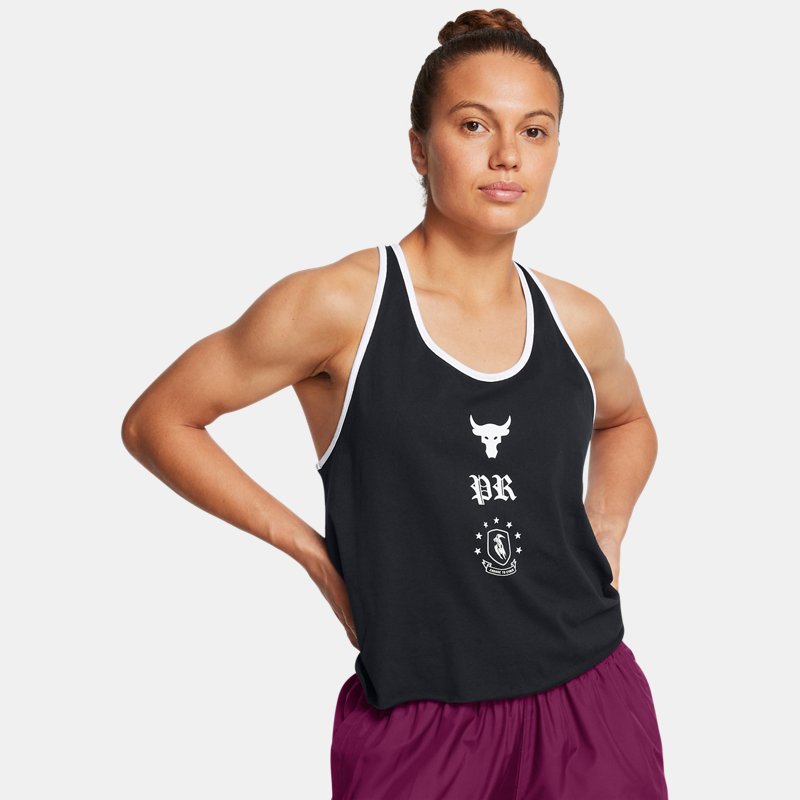 Project Rock Badge Of Honor Tanktop für Damen Schwarz / Weiß S