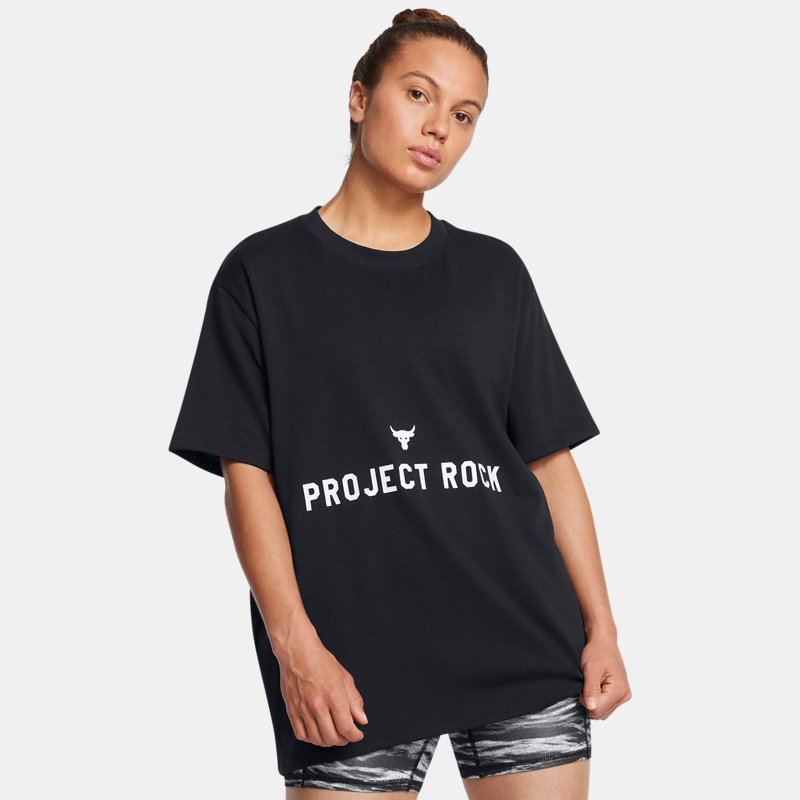 Project Rock Campus T-Shirt für Damen Schwarz / Weiß L