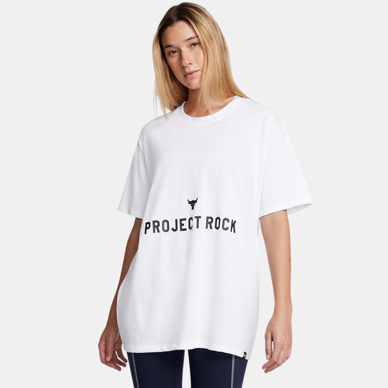 Project Rock Campus T-Shirt für Damen Weiß / Schwarz M