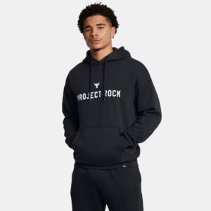 Project Rock Icon Fleece-Hoodie für Herren Schwarz / Weiß XXL