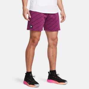 Project Rock Badge Of Honor Icon Fleece-Shorts mit Aufdruck für Herren Violett Gemini / Schwarz S