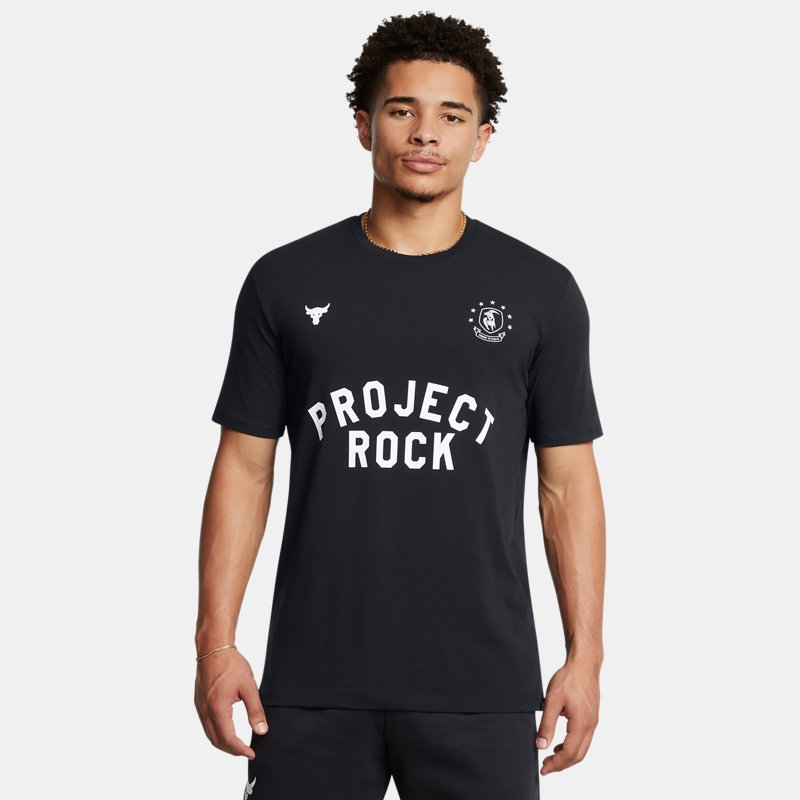 Project Rock Badge of Honor Kurzarm-Oberteil für Herren Schwarz / Weiß XL