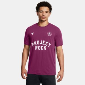 Project Rock Badge of Honor Kurzarm-Oberteil für Herren Violett Gemini / Weiß S