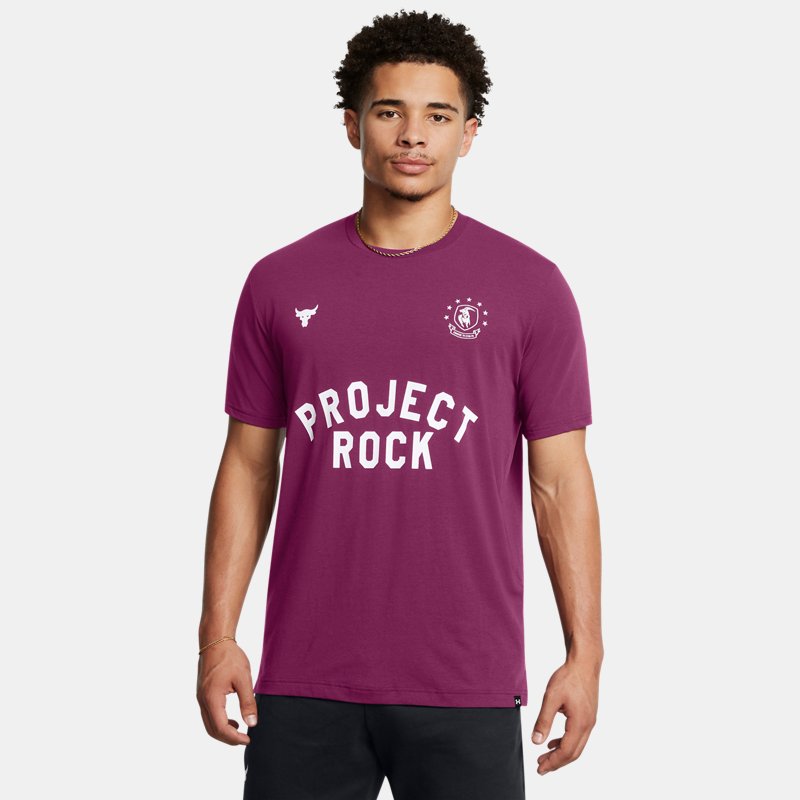 Project Rock Badge of Honor Kurzarm-Oberteil für Herren Violett Gemini / Weiß XXL