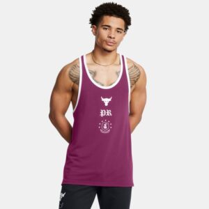 Project Rock Badge Of Honor Racer Tanktop für Herren Violett Gemini / Weiß XL