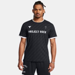 Project Rock Rugby Shirt für Herren Schwarz / Weiß L