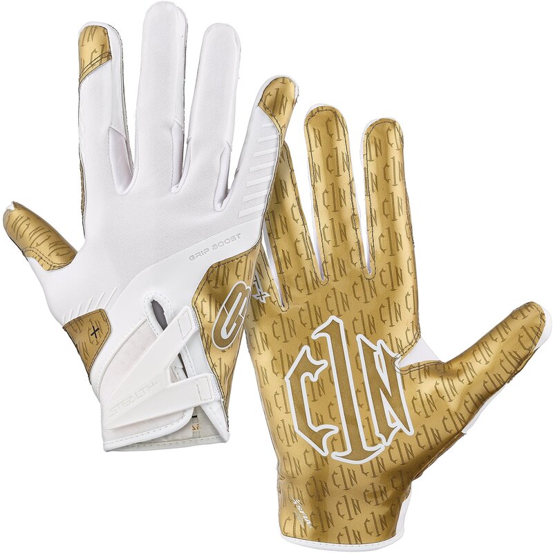 Grip Boost Cam Newton Stealth 6.0 Football Gloves – weiß-gold Gr. S