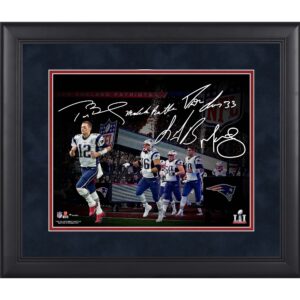 New England Patriots – Gerahmtes 11 x 14 Zoll großes Super Bowl LI Champions Spotlight-Foto – Faksimile-Signatur