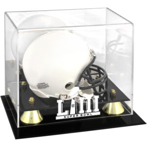 Super Bowl LIII Goldene klassische Mini-Helm-Logo-Vitrine