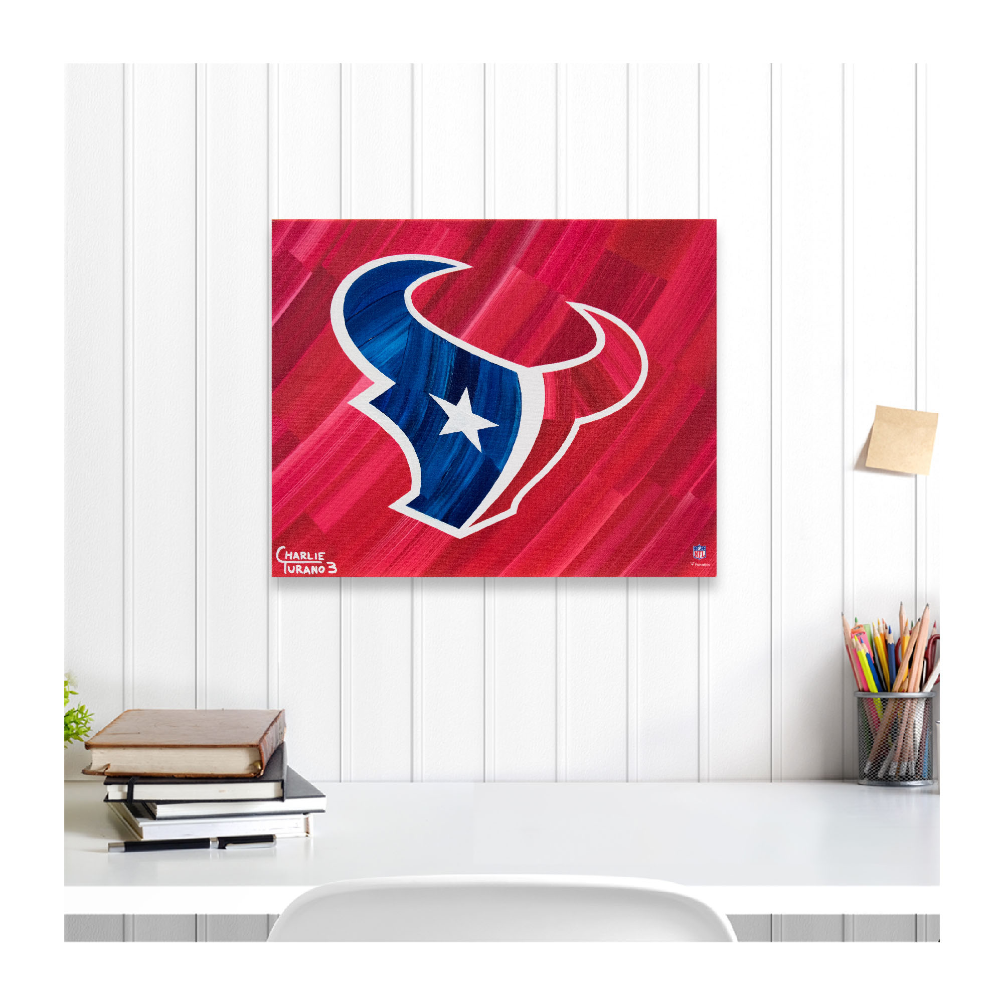 Houston Texans Giclée-Druck auf verschönerter Leinwand, 40,6 x 50,8 cm, Kunst von Charlie Turano III