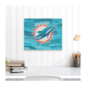 Miami Dolphins Giclée-Druck auf verschönerter Leinwand, 40,6 x 50,8 cm, Kunst von Charlie Turano III