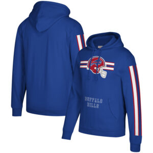 Mitchell & Ness Royal Buffalo Bills Pullover-Hoodie mit drei Streifen für Herren