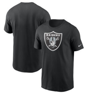 Nike – Schwarzes Las Vegas Raiders-T-Shirt mit Hauptlogo für Herren