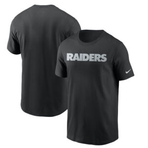 Schwarzes Nike Las Vegas Raiders Team-Wortmarken-T-Shirt für Herren