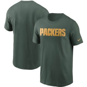 Grünes Nike Green Bay Packers Team-Wortmarken-T-Shirt für Herren