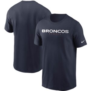 Nike Denver Broncos Team-Wortmarken-T-Shirt für Herren in Marineblau