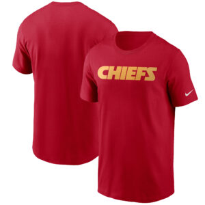 Rotes Nike Kansas City Chiefs Team-Wortmarken-T-Shirt für Herren