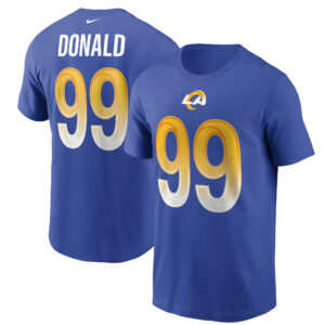 Nike Aaron Donald Royal Los Angeles Rams Name & Nummer T-Shirt für Herren