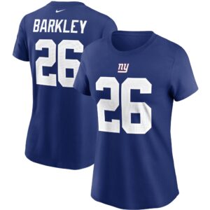 Nike Saquon Barkley Royal New York Giants T-Shirt mit Name und Nummer für Damen