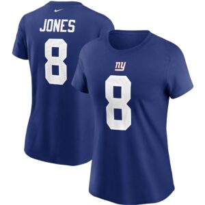 Nike Daniel Jones Royal New York Giants Name & Nummer T-Shirt für Damen