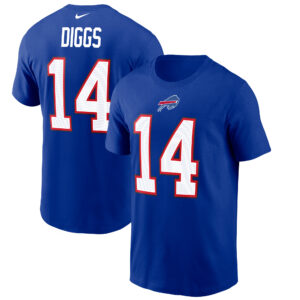 Nike Stefon Diggs Royal Buffalo Bills T-Shirt mit Name und Nummer für Herren