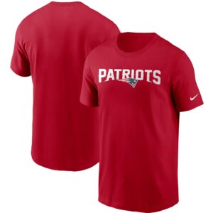 Rotes Nike New England Patriots Team-Wortmarken-T-Shirt für Herren