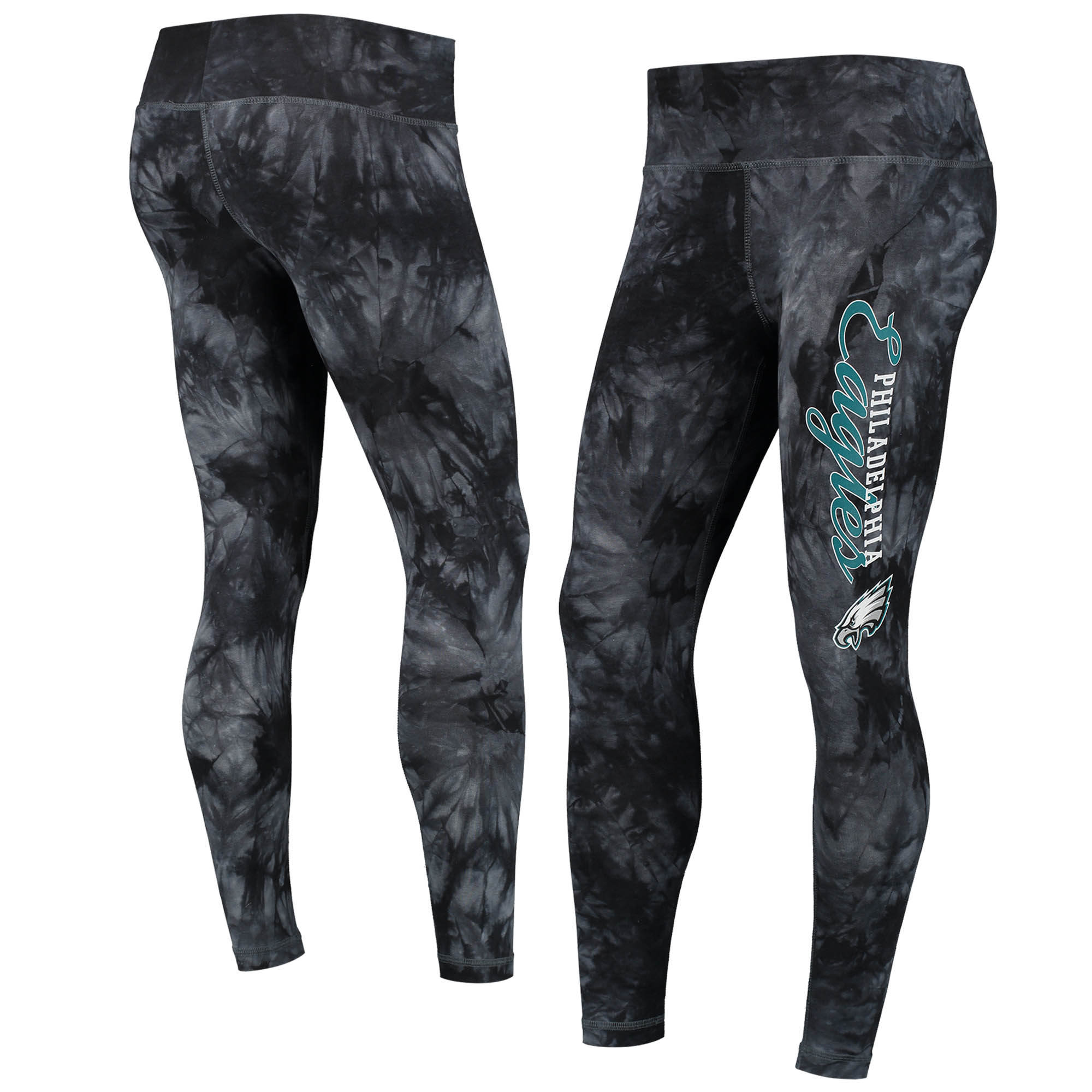 Concepts Sport Damen Philadelphia Eagles Burst Tie Dye Leggings, Schwarz