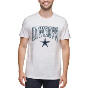 Weißes Tommy Hilfiger-T-Shirt mit Dallas Cowboys-Aufnäher und Stickerei für Herren