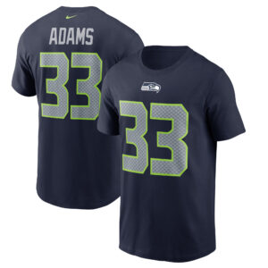 Nike Jamal Adams Seattle Seahawks T-Shirt mit Name und Nummer für Herren, Marineblau