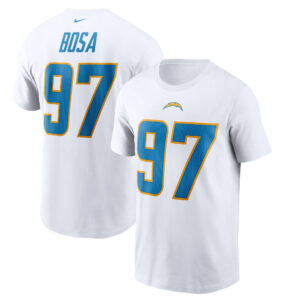 Nike Joey Bosa – Weißes Los Angeles Chargers-T-Shirt mit Spielername und -nummer für Herren