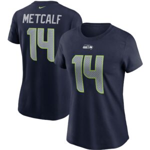 Damen Nike DK Metcalf College Navy Seattle Seahawks Name & Nummer T-Shirt