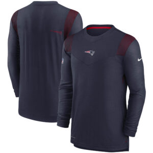 Nike New England Patriots Sideline Player UV Performance Langarm-T-Shirt für Herren, marineblau