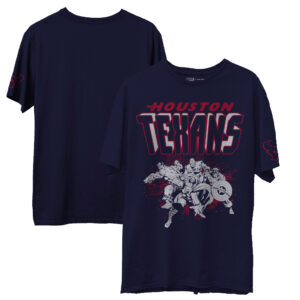 Marvel T-Shirt „Junk Food“ für Herren, Marineblau, Houston Texans