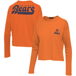 Damen Junk Food Orange Chicago Bears Thermo-Langarm-T-Shirt mit Tasche