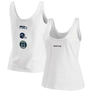 Women’s WEAR by Erin Andrews – Weißes Seattle Seahawks-Team-Tanktop mit Rundhalsausschnitt