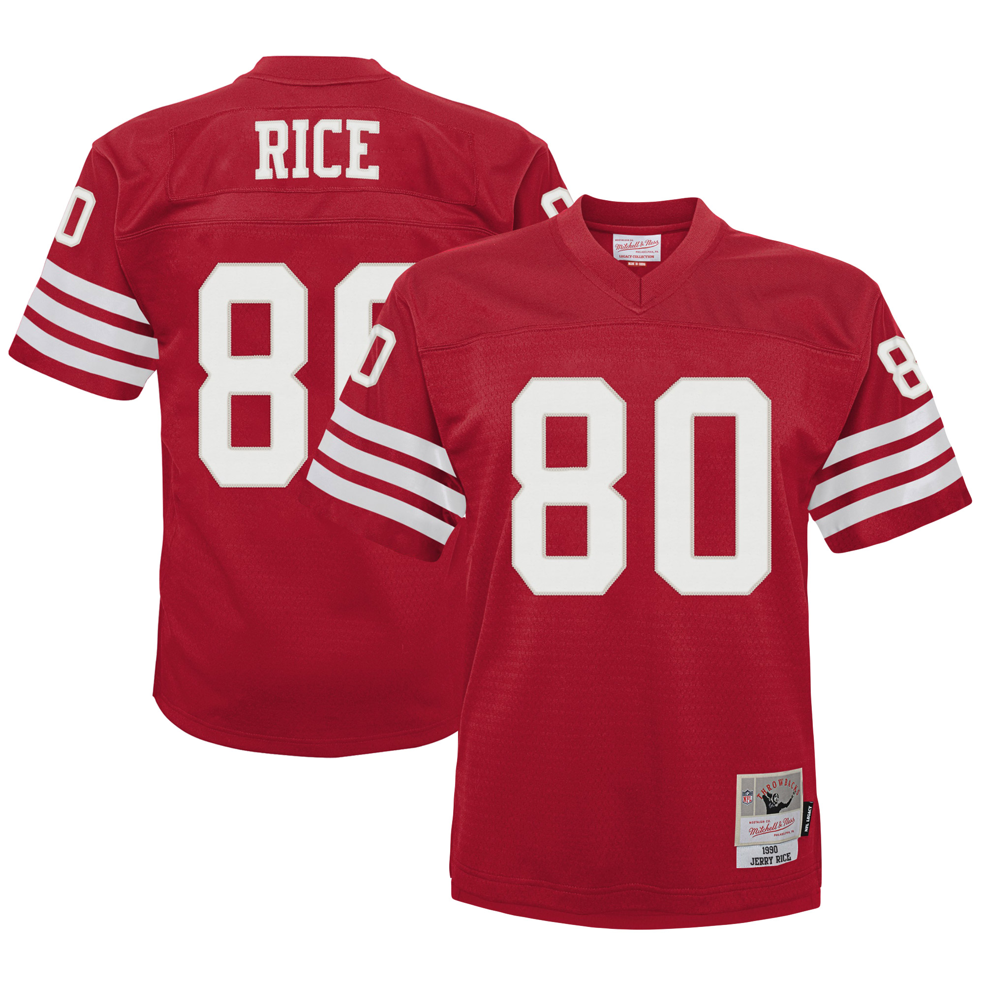 Infant Mitchell & Ness Jerry Rice Scarlet San Francisco 49ers 1990 Ausrangiertes Legacy-Trikot