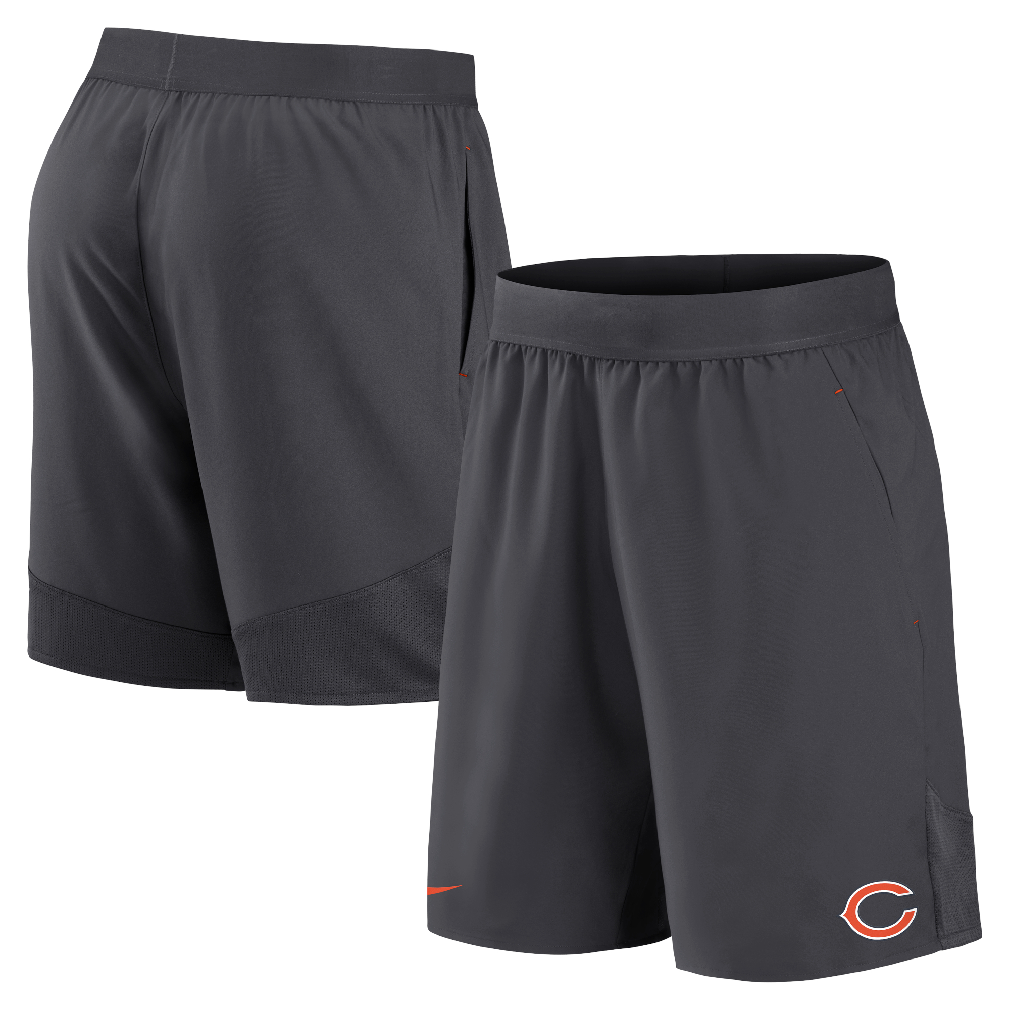 Nike Anthrazitfarbene Chicago Bears Stretch-Webshorts für Herren